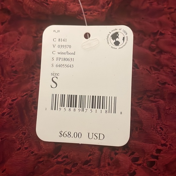 Free People Day and Night Wine Red Sheer Lace Long Sleeve Bodysuit - Picture 7 of 8